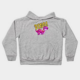 Cute Happy Dinosaur Purple Dino Kids Hoodie